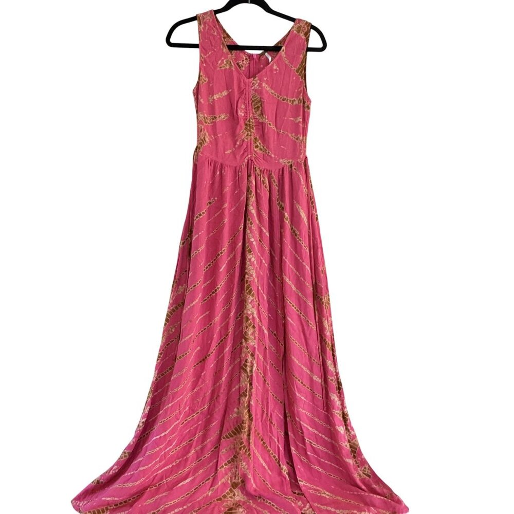 YFB Young Fabulous & Broke Women's Savannah Belted Pink Tie Dye Maxi Dress XS